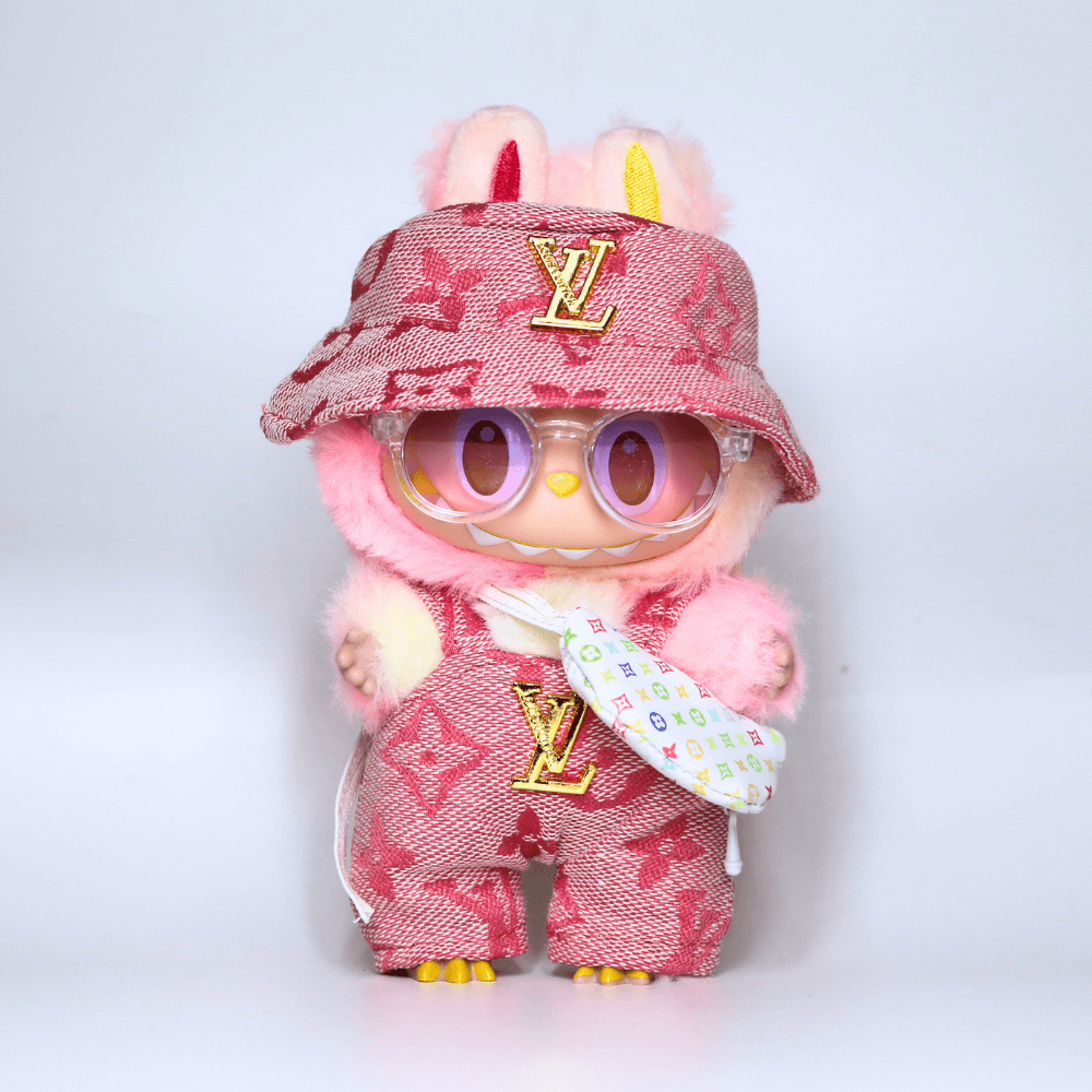 Louis V Vintage Set - Labubu Fashion Clothes (Metallic Logo)